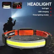 LED Headlamp USB Rechargeable Night Running Headlight Bar Band Lamp Work Torch