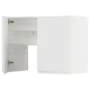 METOD wall cb f extr hood w shlf/door, white/Voxtorp matt white, 80x60 cm