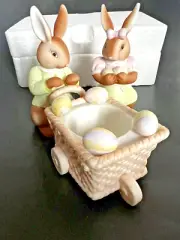 PartyLite Easter Baby Bertie & Bea Bunny Votive Candle Holder Retired P7329