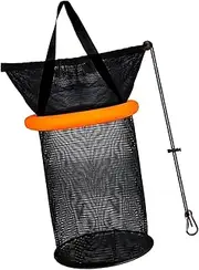 harayaa Floating Fishing Basket Fish Holder Convenient Easy Carrying Rubber Coated Bait Bucket Fish Net Bucket for Minnows Crayfish
