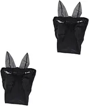SUPVOX 2pcs Fly Prevention Mask Horse Head Mesh Outdoor Horse Head Net Neck Happy Riding Experience