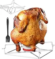 Beer Can Chicken Holder for Grill Oven Smoker Sturdy,Stainless Steel Folding Beer Butt Chicken Holder for Whole Chicken Roaster, Chicken Rack for Tender and Juicy Chicken Turkey (2 PCS)