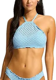 [Seafolly] Women's High Neck Tank Bikini Top Swimsuit, Daydreamer