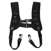 DSLR Camera Dual Shoulder Strap Harness with Quick Release, Soft Padded Decompression Foam Adjusta Black