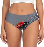 [YANYU] Ladybugs Pattern Infinite Speckled Print Women S Briefs Comfortable Plus Size Underwear Ladies Versatile Panties Xs To 4xl Black, Black, Medium