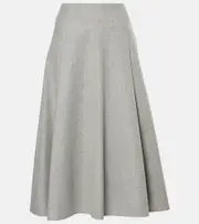 [Brunello Cucinelli] Brunello Cucinelli Wool and cashmere flannel midi skirt AU 2 grey