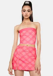 Prep Obsessed Plaid Skirt Set