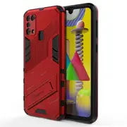 Slim Case For Samsung M31 Shockproof Dual-Layer Stand Cover - Red