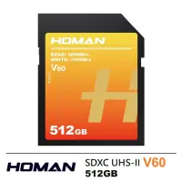在飛比找momo購物網優惠-【Homan】SDXC UHS-II V60 512GB 記