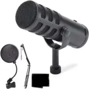 Samson Q9U XLR/USB Dynamic Broadcast Microphone + Pop Filter + Broadcast/Webcast
