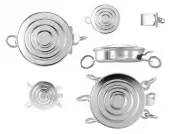 925 Sterling Silver 1,2 or 3 Strand Round Corrugated Pearl Box Clasp String Bead