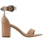 COCONUTS by Matisse Callin Croc Ankle Strap Block Heels Womens Beige Dress Sand
