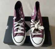 Converse Chuck Taylor All Star Hi Purple Pink Glitter Shoes A11137C Women Sz 6.5