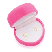 9ct Yellow Gold Double Heart Box Set Stud Kids Earrings