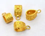 20 Pcs 22X10mm Bali Pendant Bail 18k Gold Plated Jewelry Making Loop