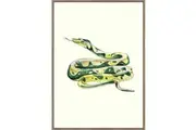 Rayell Wood Framed Kids Wall Hanging Artwork Decor Snake Natural Cream 50x70cm