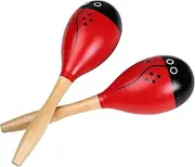 Maracas, Wooden Shaker Musical Percussion Instrument for Adult Kids Babies Toddlers, Ladybird
