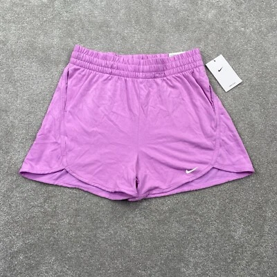 Nike Dri-Fit Breezy High Waisted Youth Girls Shorts Size XL Purple DX4965