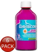 6 x Gaviscon Dual Action 600Ml