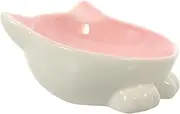 Totority Lovely Cat Ear Ceramic Bowl Multi Use Pet Feeder for Cats Kittens Easy to Clean Cute Design for Home