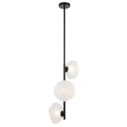 Zaria Black Frosted Glass 3 Light Vertical Pendant Light