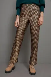 NWT Anthropologie The Essential Slim Straight Pants Multi Color Patterned Size 0