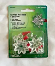 Rosette Rose Star Flower Mirror Holders Hillman 122200 W/Screws And Anchors