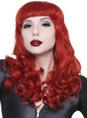 Copper Crush Womens Curly Fashion Wig with Front Fringe