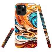 For iPhone 12 Pro/12 Tough Protective Cover, Swirling Gold