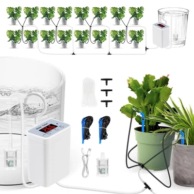 Automatic Drip Irrigation System 8 Pots Controller Plant Waterer Self Watering