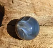 AGATE MARBLE SPHERE, 20MM BLUE AGATE QUARTZ CRYSTAL, URUGUAY AGATE MARBLE