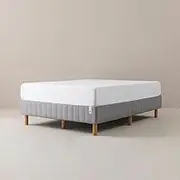 Zinus Queen Bed Base Ensemble 40cm - Good Design Award Winner - Grey Fabric Quick Snap Mattress Foundation Metal Steel Frame
