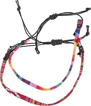 SAFIGLE 2pcs Hand-woven Foot Straps Woven Rainbow Foot Rope Braided Foot Rope Stylish Foot Straps for Travel