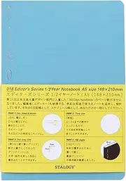 Nitoms S4110 STALOGY Notebook, A5, Squared, 1/2 Ear, Blue
