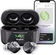 [Amphos] Viola Hearing Aids with Bluetooth & Voice Prompts for Seniors Rechargeable with Noise Canceling OTC - Wireless Connectivity for Phone, TV & Devices - Nano Digital Amplifiers for Adults