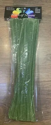 Touch Of Nature Chenille Stems 6mmx12" 100/Pkg Green