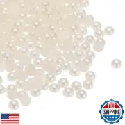 HARFINGTON 300pcs Flatback Pearls 4mm ABS Plastic Half Round Dome Imitation P