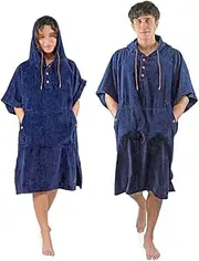 [NIXY] Hooded Towel Changing Poncho: Cotton Exterior, Terry Interior For Beach, Surf, Pool, and Outdoor Adventures - Men, Women