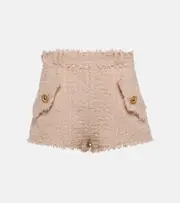[Balmain] Balmain High-rise tweed shorts UK 14 pink