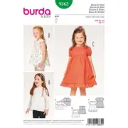 BURDA KIDS 9362 GIRLS DRESS & BLOUSE Sewing Pattern Ages 2 - 7 Skill: EASY