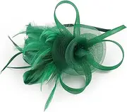 [FFNCBDZQ] Fascinators for Women Tea Party Hat, Birdcage Veil Feather Flower Cocktail Wedding Headband With Clip for Girls And Women