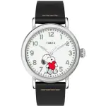 【TIMEX】天美時 X SNOOPY 限量聯名系列 擁抱愛心手錶 白X黑 TXTW2U72200