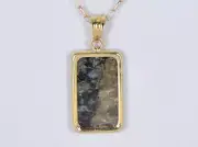 Moon Pendant - Genuine Lunar Meteorite Jewelry - 14Kt Gold - TOP METEORITE