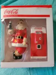 Coke Coca Cola Holiday Santa Salt & Pepper Shaker Set Collectable Magnetic