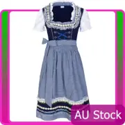 Ladies Beer Maid Costume Wench German Heidi Oktoberfest Gretchen Fancy Dress
