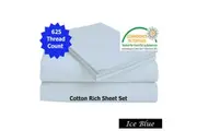 Accessorize 625TC Cotton Rich Sheet Set Ice Blue King