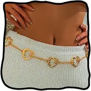 [Woeoe] Moon Waist Chain Belt Star Pendant Body Chains Sun Metal Belt Jewelry Sexy Dress Outfit Summer Beach Body Jewelry for Women, one size, alloy, No Gemstone