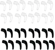 [Aliotech] 16 Pairs of Soft Silicone Eyewear Ear Hook Eyewear Retainers Silicone Non-slip Sleeve Eyewear Ear Hook Eyewear Sunglasses Reading Glasses Holder(Open diameter size:4MM*1.8MM), Black+clear,