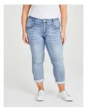 [Taking Shape] Petite Easy Fit Denim Jean in Light Blue