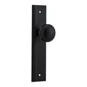 Iver Paddington Door Knob on Stepped Backplate Matt Black